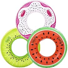 3 pcs Large Fruits Inflatable Pool Float - 35" Float Pool Tubes Swim Rings Inflatable Pool Float Raft for Swimming Pool Party Lake Beach Adults