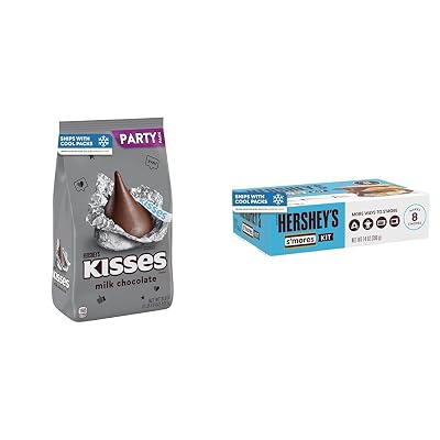 HERSHEYS Milk Chocolate KISSES Party Bag, 35.8 oz & HERSHEYS Smores Kit Box, 14 oz