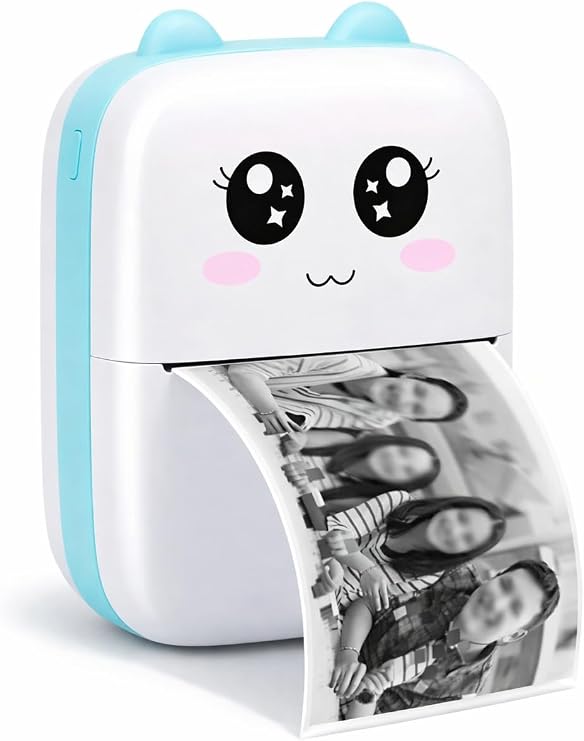 Busstier Mini Yazıcı Bluetooth Bağlantılı Taşınabilir Termal Yazıcı Siyah Beyaz Çıktı Telefon Uyumlu USB Type C Şarjlı Not ve Fotoğraf Yazdırma
