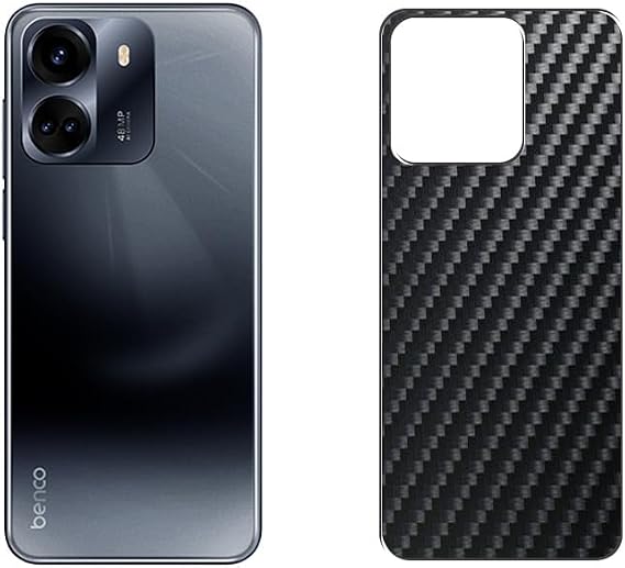 Puccy 2 Pack Back Protector Film, compatible with benco S1 Black Carbon Fiber Guard Cover Skin ( Not Tempered Glass Front Screen Protectors )