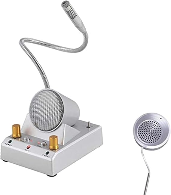 Window Speaker Intercom System, Dual-Way Talk Through Glass Intercom with Clear Sound & Noise Reduction, Two-Way Communication for Bank, Office, Hospital, Counter