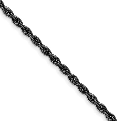 The Black Bow Mens 4mm Black-plated Stainless Steel Rope Chain Necklace