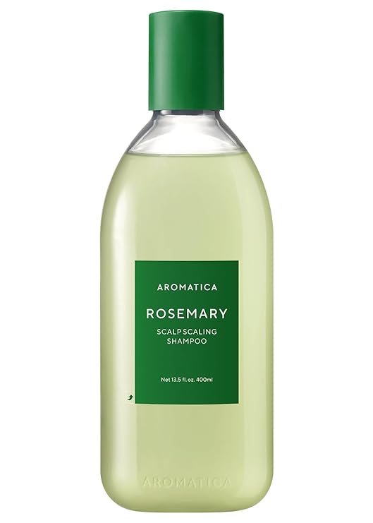 AROMATICA Rosemary Scalp Scaling Shampoo for Hair Growth | Korean Hair Care for Thinning Hair & Hair Loss, Natural Essential Oil, Vegan, Sulfate Silicone Paraben Free (13.53 oz)