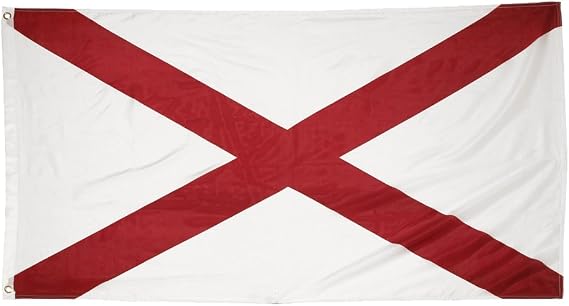 Shop72 - American US State Alabama Flag, 3x5 ft, Two Brass Grommets, 100D Polyester Flags of 50 American States - Alabama