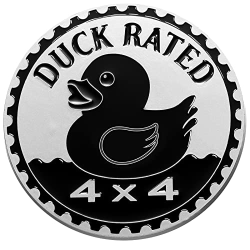 Tallew Car Emblem 4 x 4 Metal Automotive Badge 3D Metal Car Badges Emblems Round Emblem Decals Badge Decals Stickers Compatible with Vehicles Trucks SUV RV DecorationsBlack, White, Duck Style
