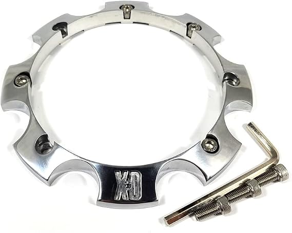 XD KMC Wheel Center Hub Cap Open-End Bolt-On 8L Polished 6-11/16"OD