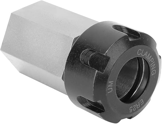 ER25 Collet Block Hard Steel Spring Chuck Collet Holder for CNC Lathe Engraving Cutting Machine(Hex)