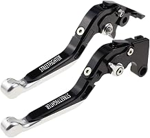 Levers Fit Streetfigh TER V4S V 4 Adjustable Clutch Handles for STREETFIGH TER V2S V 2 1098 1098S 848 Folding Extendable Brake Levers(BLACK2)