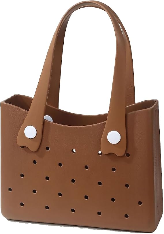 Rubber Beach Bag Lightweight Travel Tote Bags Sandproof Open Handbag Washable Handbags for Sports Pool