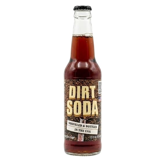 Rocket Fizz Dirt Soda Flavor | Cane Sugar | Craft Soda Pop Drinks | 12 oz in Glass Bottle (Single Bottle)