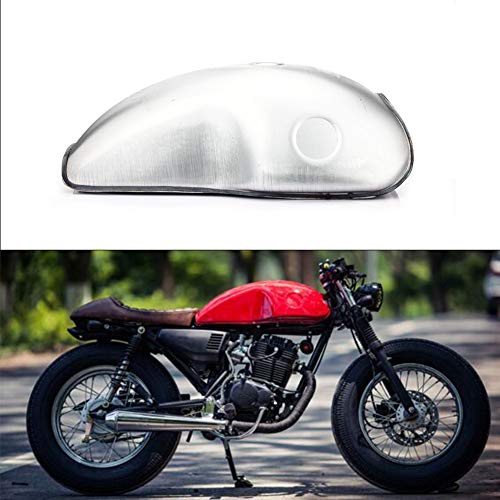 Universal 10L 2.6 Gallon Cafe Racer Gas Tank Vintage Gas Fuel Tank Keys Petcock XJR400 and Universal for all same size Homemade bikes