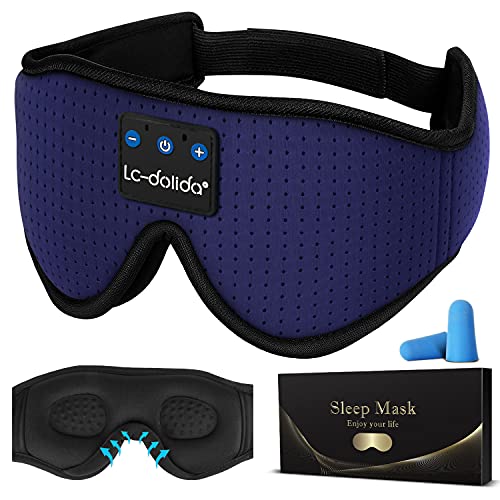 LC-dolida Steam Eye Mask, Eye Steamer with Sleeping Headphones for Side Sleepers, Colorful 3D Music Eye Mask Cool Birthday Holiday Unique Gifts for Family