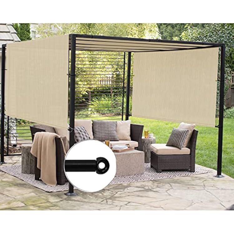 Patio Paradise 8 x 16 Pergola Canopy Replacement Cover Shade Cloth with Grommets Weighted Rods Outdoor Sun Shade Screen UV Block for Gazebo Backyard Deck Porch Balcony, Beige
