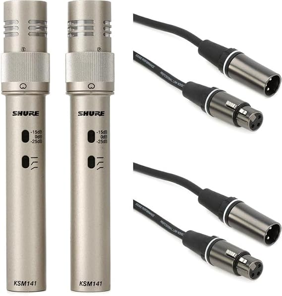 Shure KSM141 Small-Diaphragm Condenser Microphone (Stereo Pair) with Cables