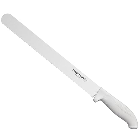 Dexter-Russell SofGrip 12" Scalloped Roast Slicer Knife | 24243 | High-Carbon DEXSTEEL Blade | Non-Slip Soft Rubber Grip Handle | NSF Certified, Stain-Free, Made in USA