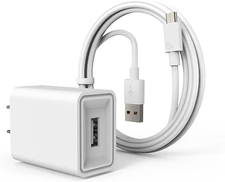 Power Cord for SimpliSafe Indoor Camera, Blink Mini Camera, Samsung Galaxy Tab A 7.0" 8.0" 9.7" 10.1", E,S,S2,3,4,Tab 3 4 Note 4 5 S7 Edge S6 S2 J7 J5 J3 J3V J2 Wall Charger Adapter Replacement, 6.5FT