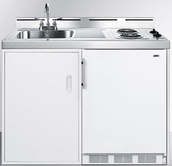 Summit C48EL Kitchen All in One Combination Unit, White