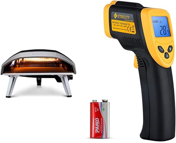 OoniOoni Koda 16 Gas Pizza OvenGreat Addition & Etekcity Infrared Thermometer 1080,Digital Temperature Gun, Non Contact Electric Laser IR Temp Gauge,58 to 1022F,50 to 550C, YellowEtekcity