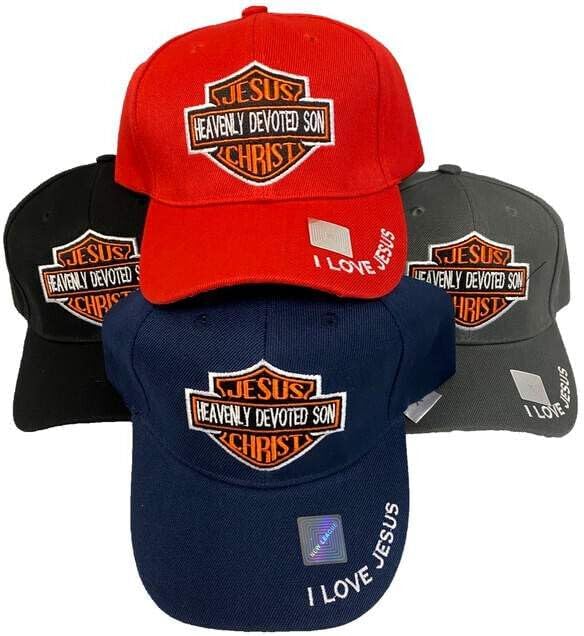 Jesus Christ Heavenly Devoted Son Harley Adjustable Embroidered Cap Hat (Gray), 7 3/4