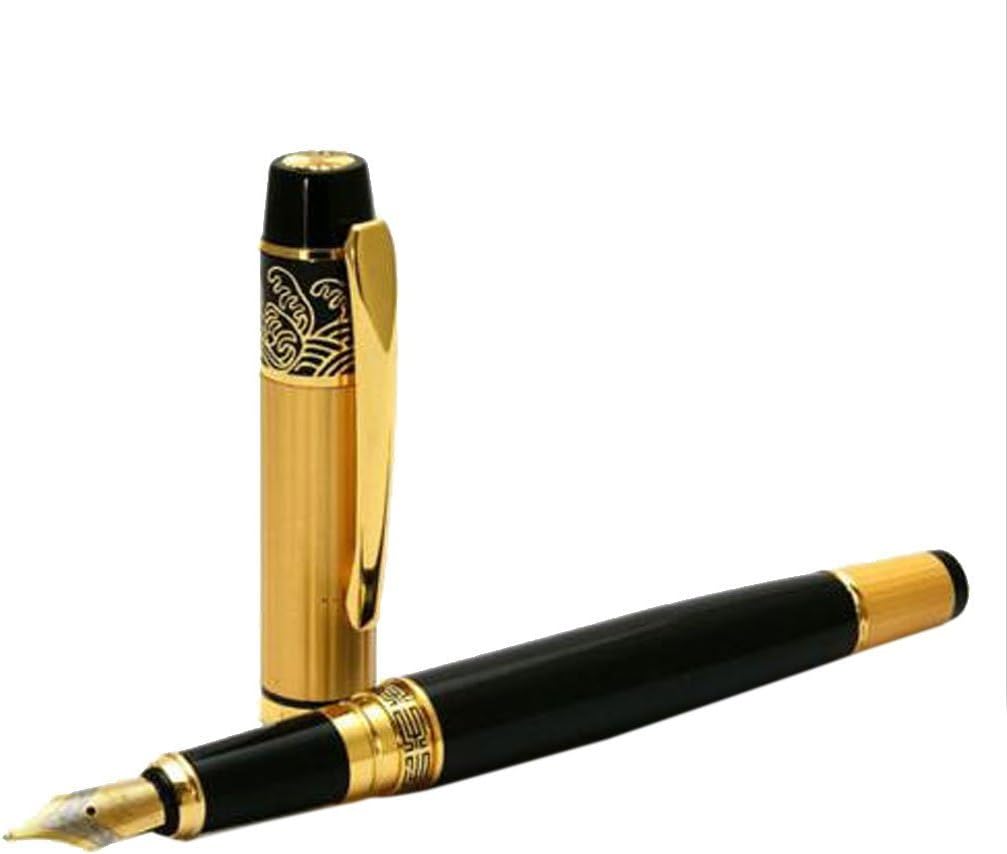 Myoffice Premium Hero Media Pen Fountain Pen Black & Gold Stainless Steel