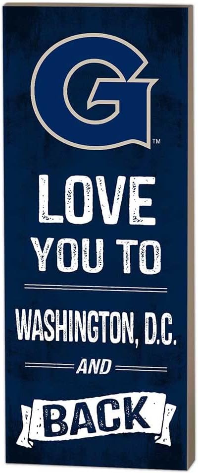 KH Sports Fan Georgetown Hoyas 7"x18" Love You to Logo Sign, One Size, Multi