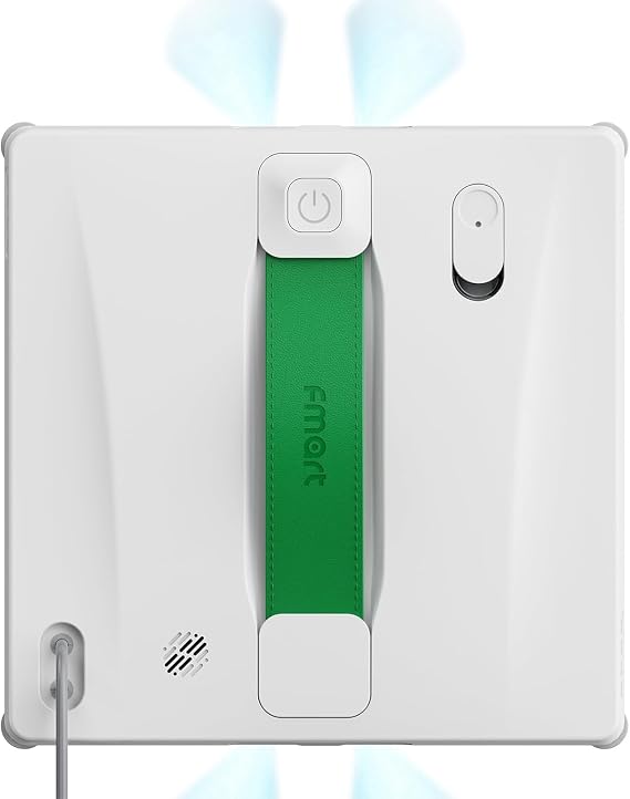 FMART W8 Mini Window Cleaning Robot, 4-Way Ultrasonic Spray, 8000Pa Suction, Ultra-Slim 2.36 in, Edge-Cleaning Route, Smart Path Planning, 9-Stage Safety, App & Remote Control