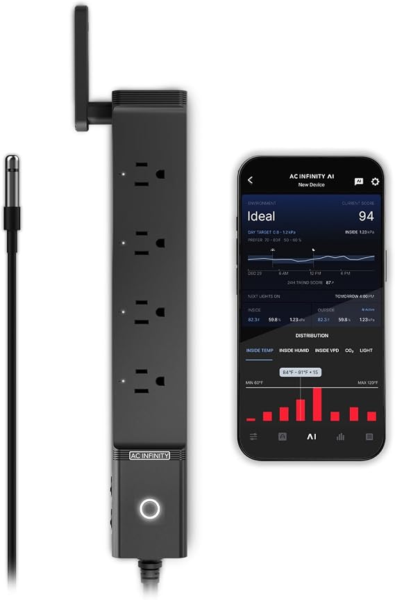 AC Infinity Outlet AI, Environment Controller, Smart WiFi Power Strip.