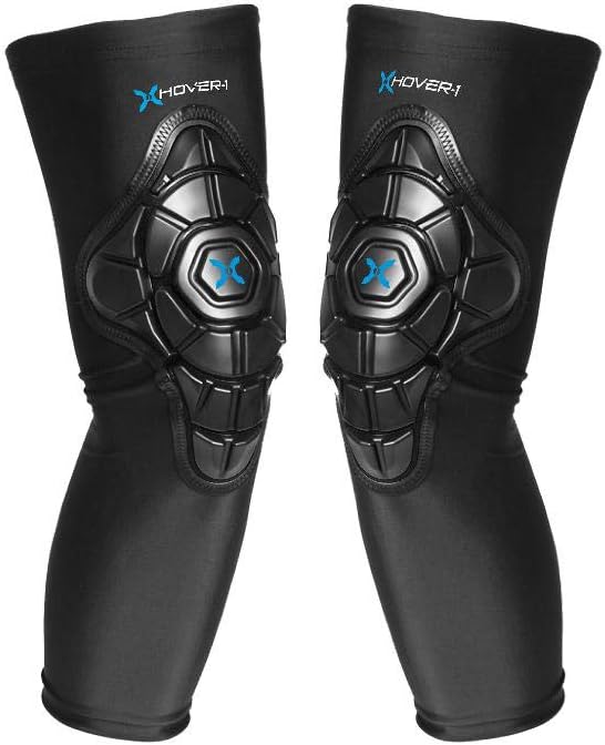 Hover-1 Men's Protective Knee Pads | Hard PU Shells for Impact Resistance, Lightweight Breathable Material for Medium, Black