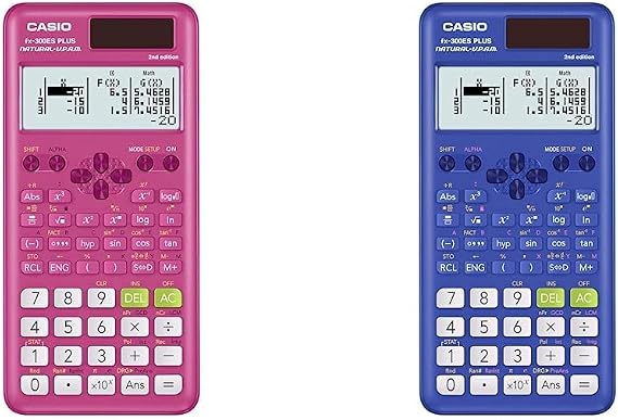 Casio fx-300ESPLS2 Pink and Blue Scientific Calculators Small Bundle