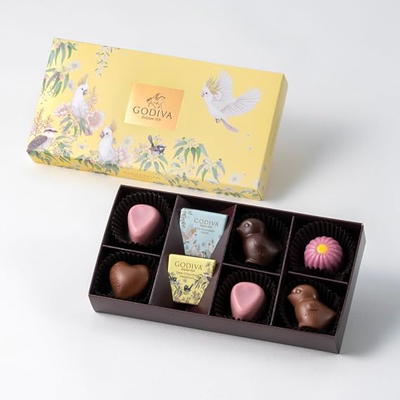 GODIVA Flapping Flowers, Spring, Assortment 8 Pieces, Chocolate Gift, Sweets Present