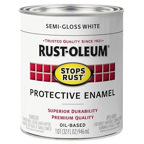 Rust-Oleum Stops Rust Semi-Gloss White Oil-Based Industrial Enamel Paint Quart, 1 qt