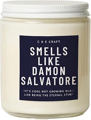 CE Craft Smells Like Damon Salvatore Candle - Bourbon  Vanilla Scented - Gift for Her, Celebrity Prayer Candle, Vampire Candle, Girlfriend Gift
