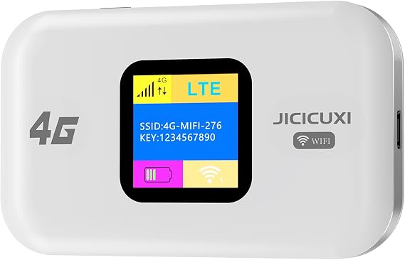 4G LTE Mobile Hotspot Router, Portable WiFi Hotspot for Travel, WiFi 6 Router 3000mAh/300Mbps High Speed Hotspot Device Support 12 Users, Camping, Motorhomes, Office-ice White