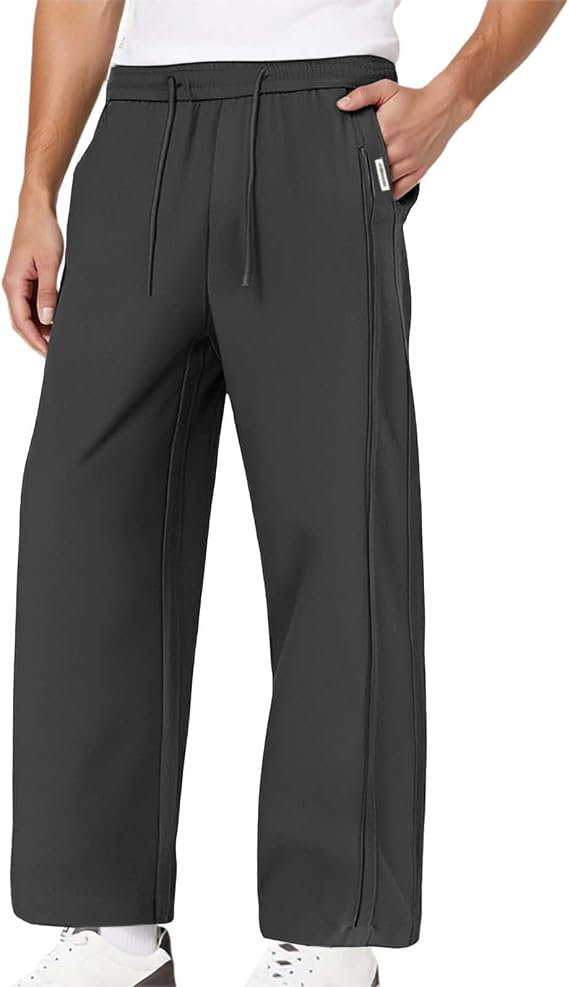 Mens Gym Joggers Sweatpants Elasticated Joggers Cuffed Sweatpants Zip Pockets Gym Sports Casual Trousers Active Fleece Jogging Bottoms Track Suit Bottom Running Golf Casual Trousers Workout Pants