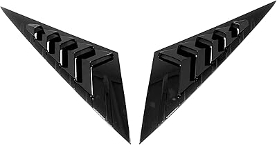 ITrims Car Accessories for Hyundai Elantra 2021 2022 2023 Rear Window Louver Shutter Cover Trim 2PCS Auto Decoration Glossy Black