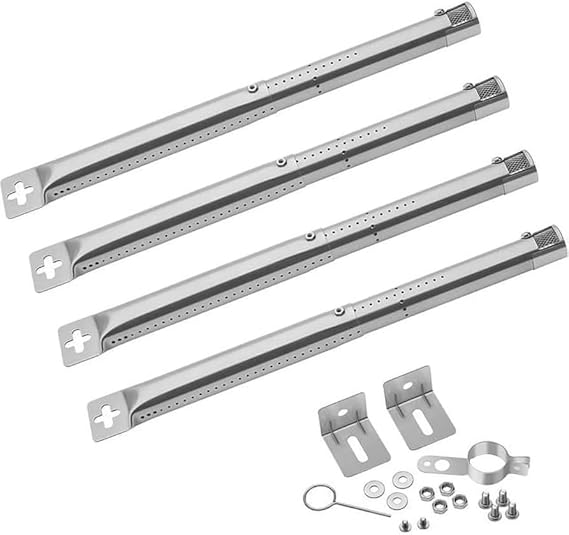 Universal Gas Grill Burner Tube 31-44cm Adjustable Stainless Steel Replacement Part for Campingaz Charbroil Napoleon FirePlus Fire Mountain CosmoGrill
