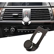 3 Colors Alumium Alloy Mobile Phone Holder Car Center Console Air Vent Cell Phone Mount Trim for BMW X5 E70 2007-2013 BMW X6 E71 2008-2014 (Black)