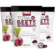 Force Factor Total Beets Soft Chews with Beetroot, Nitrates, L-Citrulline, Grapeseed Extract, Antioxidants, Healthy Energy Supplement with Elite Ingredients for Heart, Superfood, 180 Count, 3-Pack