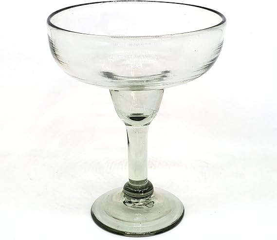 Clear Large 14 oz Margarita Glasses (set of 6), Recycled Glass, Lead-free, Toxin-Free