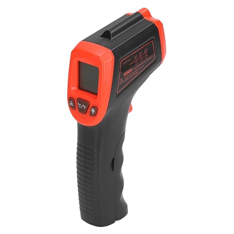 Temperature Measuring Gun, Infrared Thermometer Non Contact ABS Housing Automatic Shutdown Handheld Data Saving for Measurement (Red) Laser Surface Temp Reader