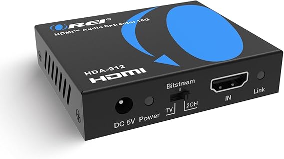 OREI 4K@60Hz HDMI Audio Converter Extractor- SPDIF & 3.5mm Output, HDCP 2.2 | HDMI to Audio, HDMI Audio Extractor 4K 60Hz, Dolby Digital/DTS Passthrough, HDR10, Dolby Vision, CEC