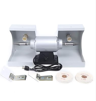 Double Top Polishing Machine 3000RPM Adjustable Variable Speed Benchtop Polisher Machine, Leather Polishing and Grinding Machine for Jewelry, Wood, Silver, Amber, Metal, Jade 110V 550W