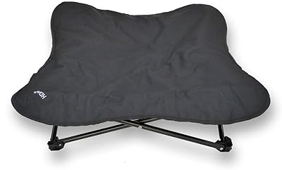 HDP Elevated Padded Napper Cot Space Saver Pet Bed Color:Black Size:Large
