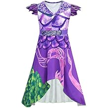 MSSmile Dragon Mal Fancy Dress Girls Decendents 3 Costumes Audrey Halloween Costume for Kids Halloween Cosplay ((120cm(Height:43-47 inch), Purple)