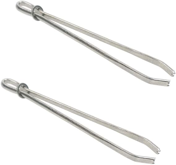 Bodkin Needle Elastic Threader Self-Locking Tweezers Clip 78mm for Waist Band Craft Easy Pull Sewing Tool for Smooth Threading Tape Ribbon Elastic Through a Loop or Hem 2 PCS