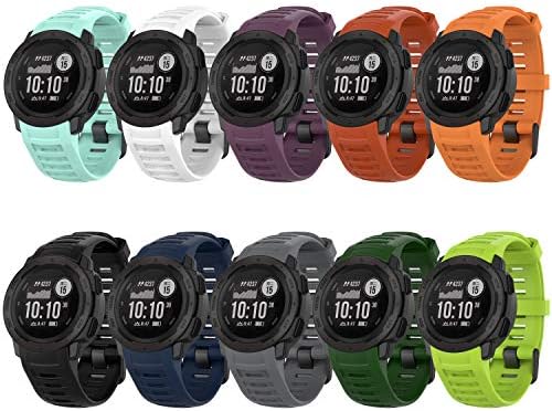 Band for Garmin Instinct 22 Solar, Soft Silicone Replacement Watch Band Strap for Garmin Instinct TideTacticalSolarEsports No Tracker