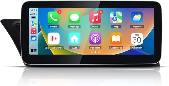 10.25 Inch Android 13 Car Video Player Wireless CarPlay for Audi A4 B8 A5 from 2009 to 2016 with Multimedia Version 3GMMI High CD Changer GPS Navigation Auto Radio Stereo DSP WiFi Netlifx