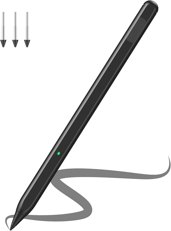 TiMOVO Magnetic Stylus Compatible with Remarkable Paper Pure/Pro/Pro Move | Rechargeable Digital Pen with Eraser, 4096 Pressure Sensitivity, Tilt, Palm Rejection & 3 Spare Nibs, Black