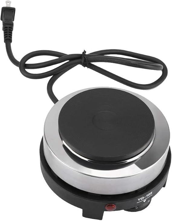Tiiyee Small Hot Plate Mini Hot Plate, 500W Hot Plate Electric Moka Pot
