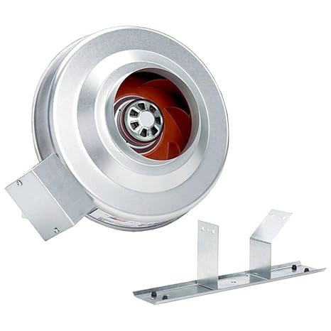 Fantech FG6M EC Inline 6" Centrifugal Duct Fan, Metal Housing, EC Motor, 363 CFM, 120V